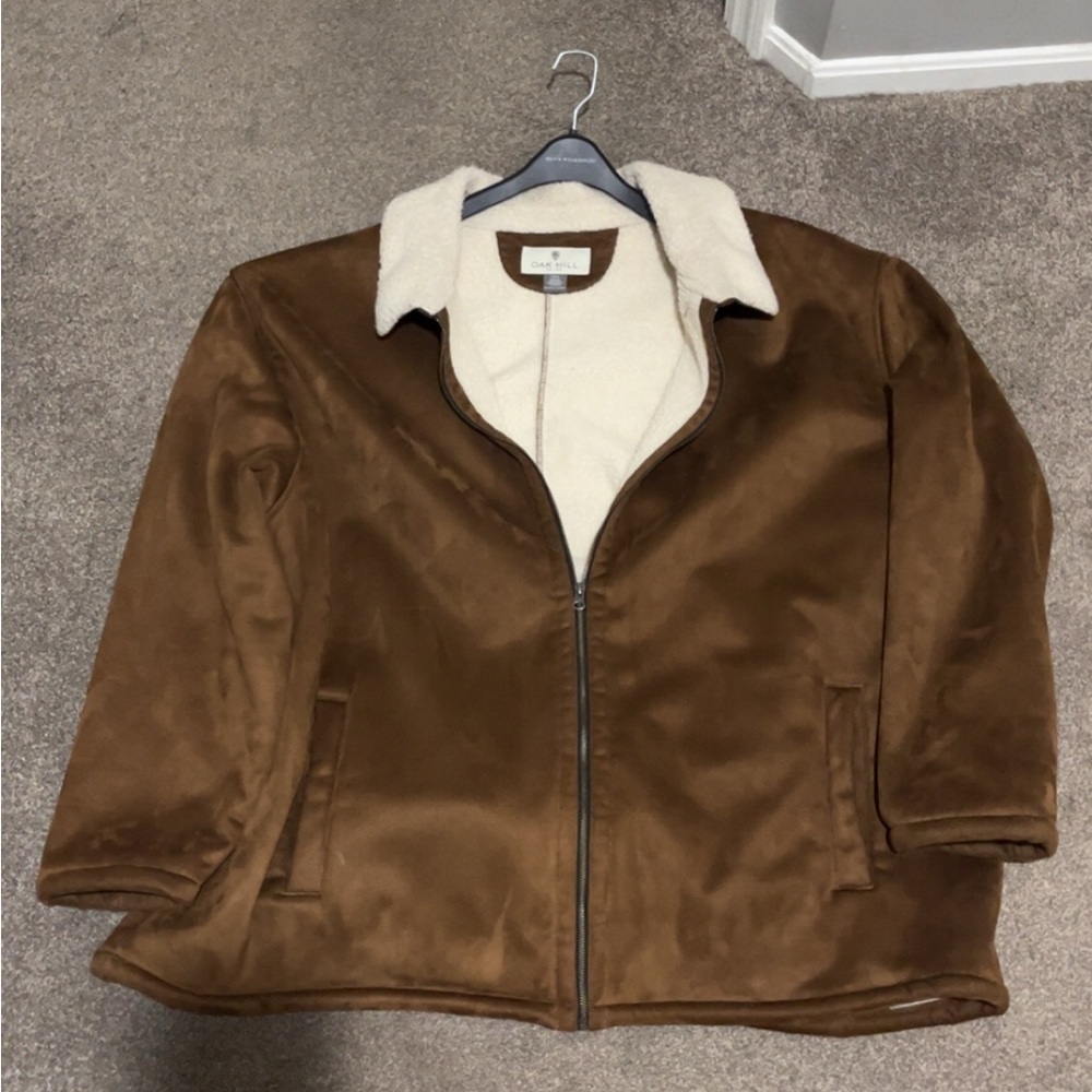 Luxurious Brown Bomber Jacket with Cream Lining